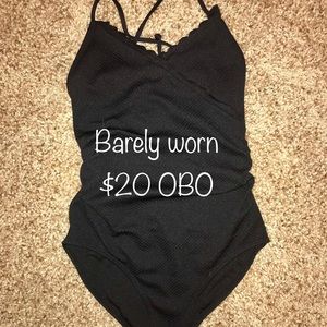 Black one piece swimsuit